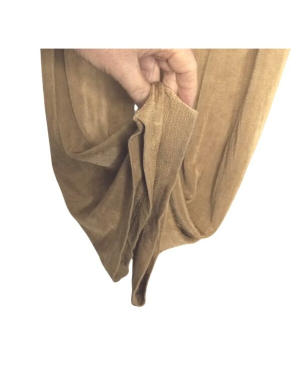 Slinky Brand Womens Beige Wide-Leg Pants 1X petite Stretchy Acetate Spandex - Picture 4 of 9